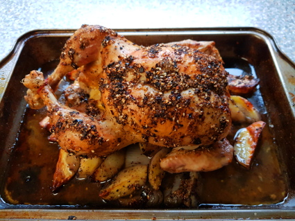 Za’atar Roasted Chicken Over Sumac Potatoes recipe