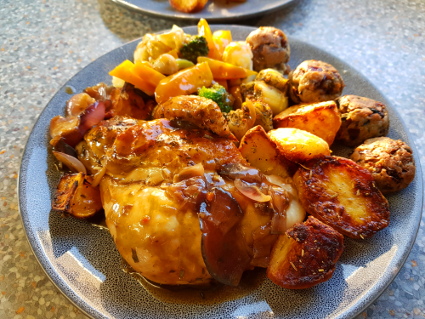 Roast Chicken with Garlic, Tarragon and Orange recipe, eat well on universal credit