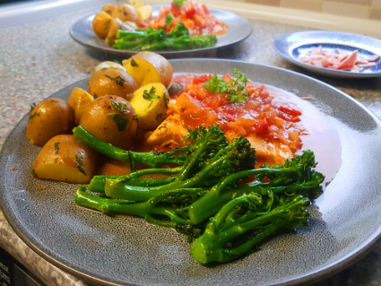 Cod Fillet with Tomato & Thyme sauce, recipe, eat well on universal credit