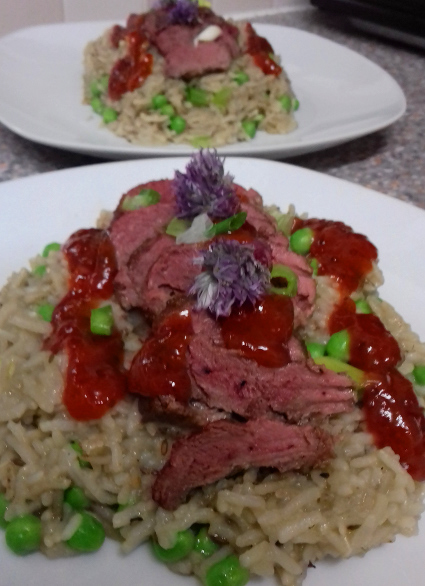Fragrant Duck Breasts with Plum sauce and Basmati Risotto
