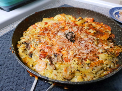 Welsh Seafood Frittata, eat well on universal credit